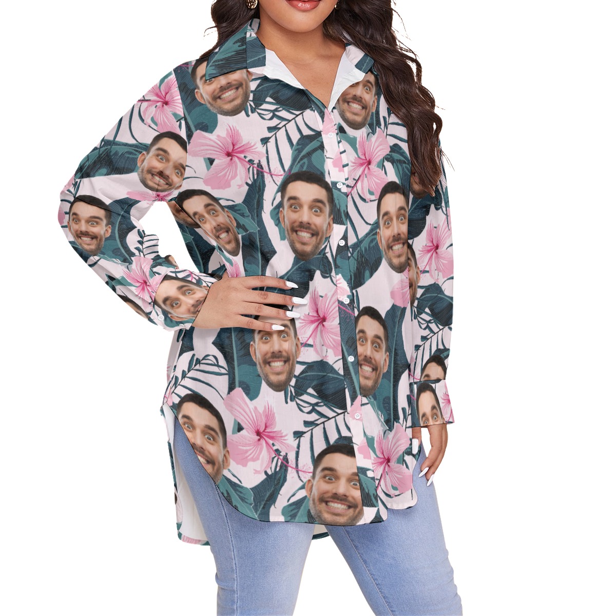 Plus Size Hawaiian Shirt Custom Face For Women