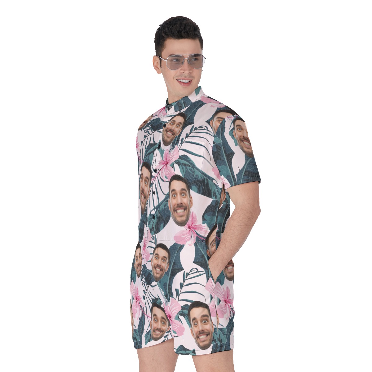 Funny Tropical Custom Face Romper For Men