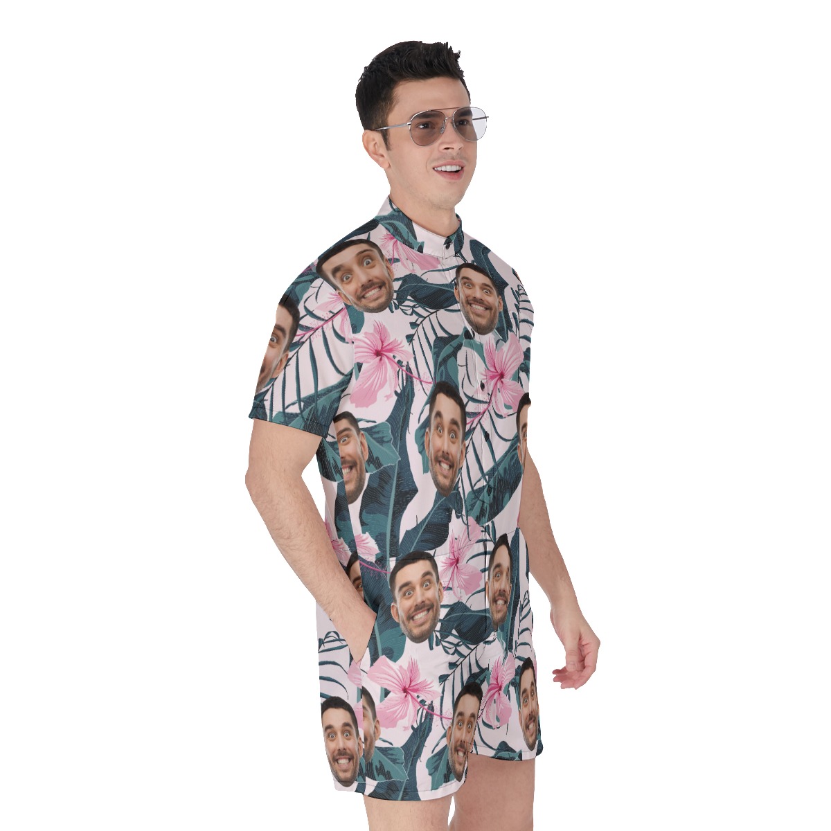 Funny Tropical Custom Face Romper For Men