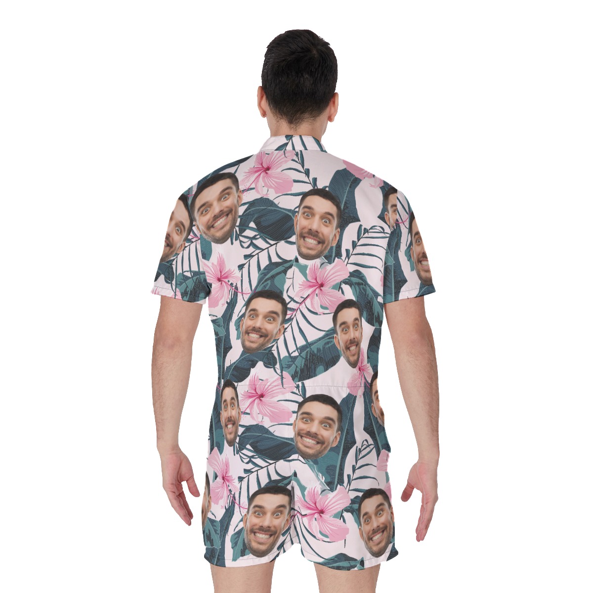 Funny Tropical Custom Face Romper For Men