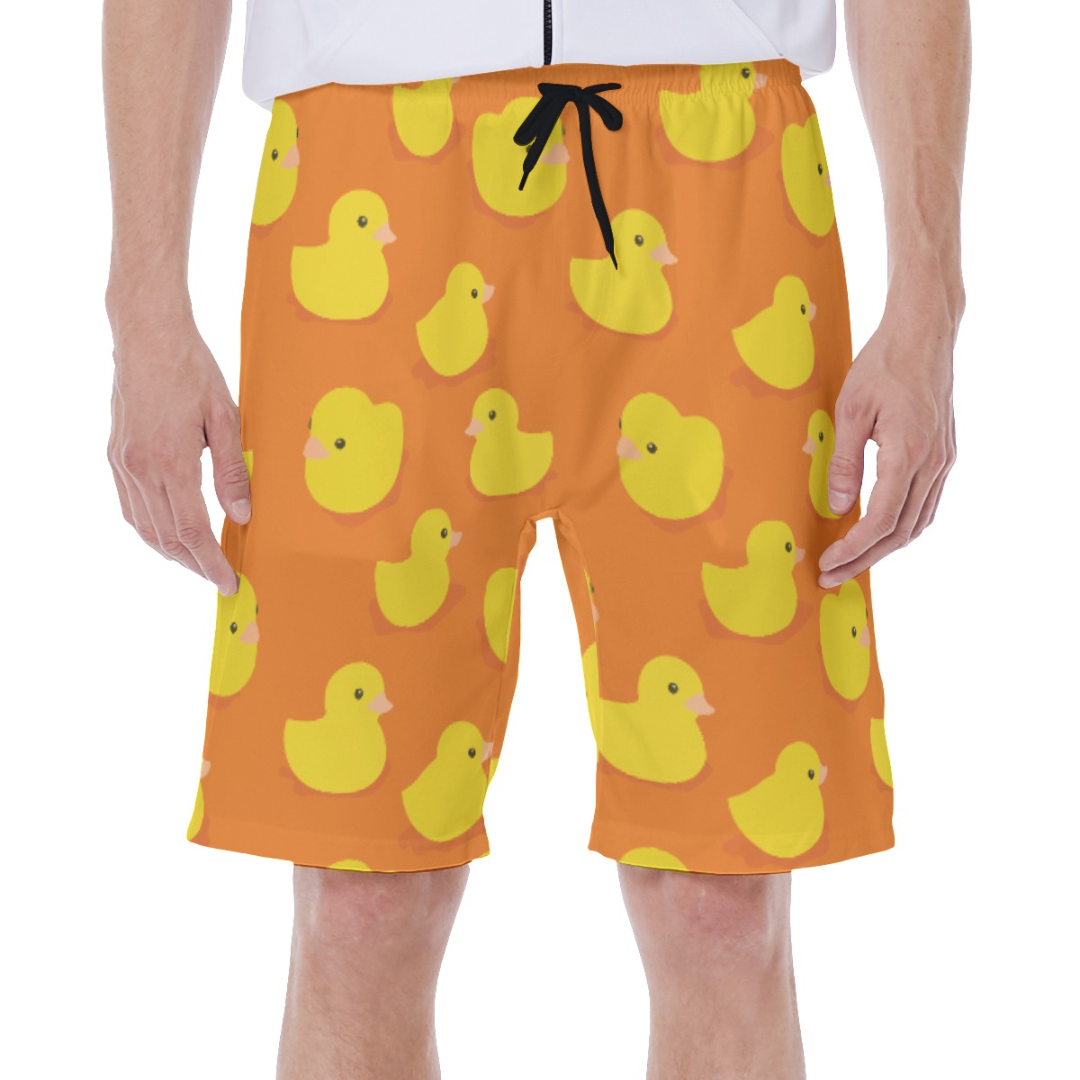 Orange Rubber Duck Hawaiian Swim Trunks For Summer - variant image 1