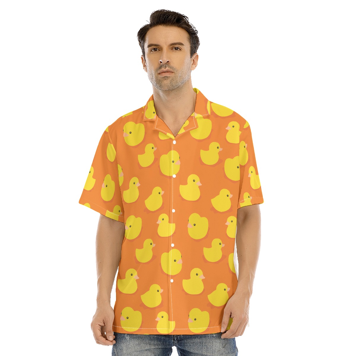Funny Rubber Duck Orange Hawaiian Shirt - variant image 1