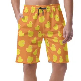 Funny Rubber Duck Men's Hawaiian Summer Beach Shorts