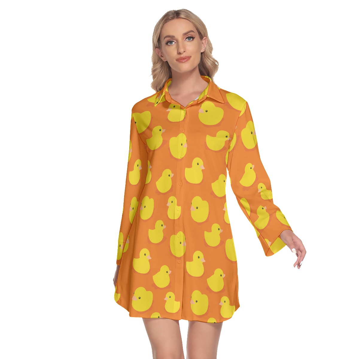 Funny Rubber Duck Hawaiian Shirt Dresses For Women - variant image 1