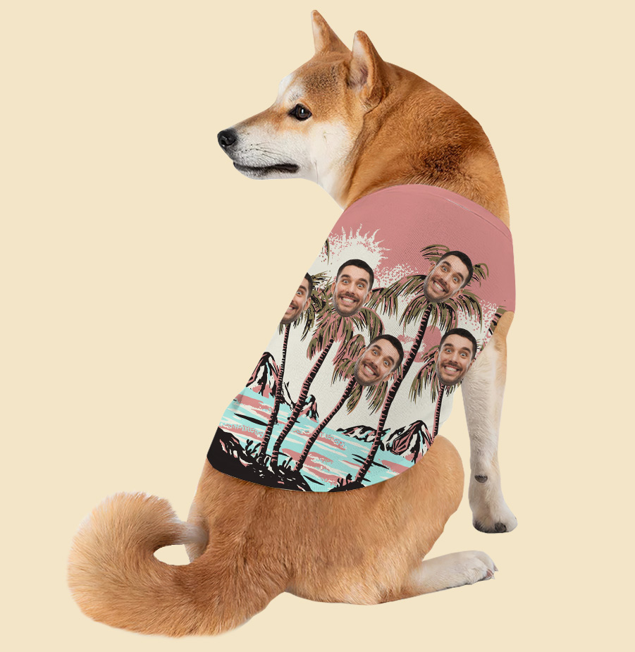 Pink Custom Face Dog's Shirt For Summer - variant image 1