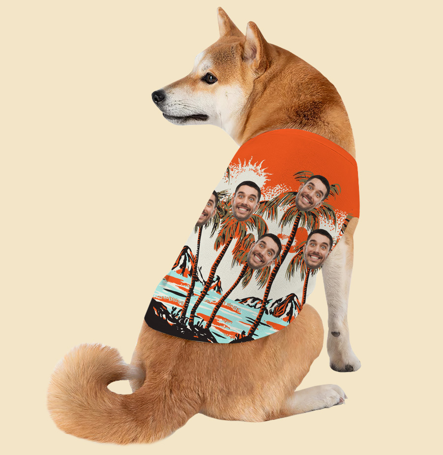 Custom Face Palms Hawaiian Shirt For Dogs - variant image 1