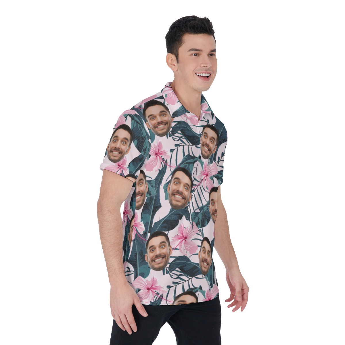 Custom Hawaiian Polo Shirt With Faces For Men