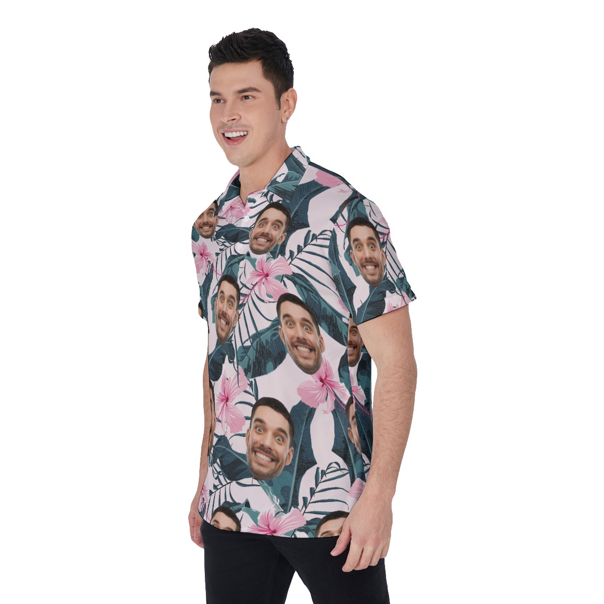 Custom Hawaiian Polo Shirt With Faces For Men
