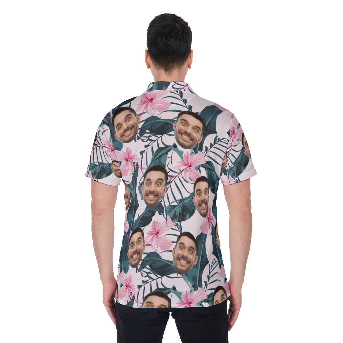 Custom Hawaiian Polo Shirt With Faces For Men