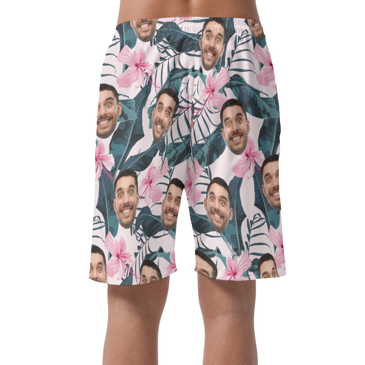 Custom Face Floral Hawaiian Shorts For Men