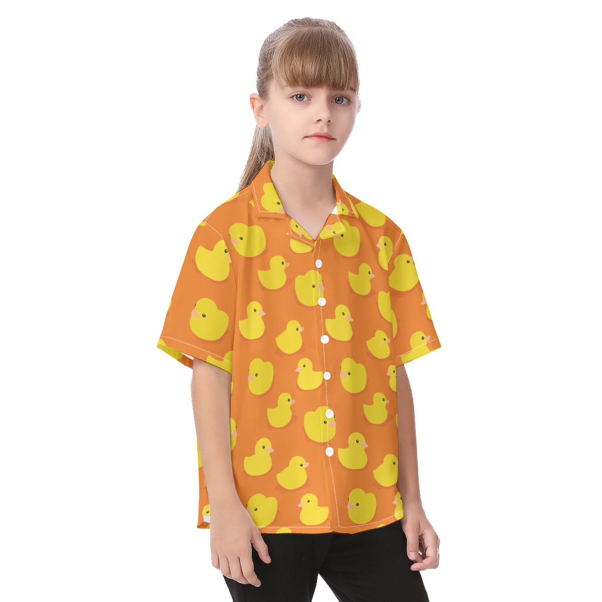 Cute Rubber Duck Hawaiian Shirt For Kids