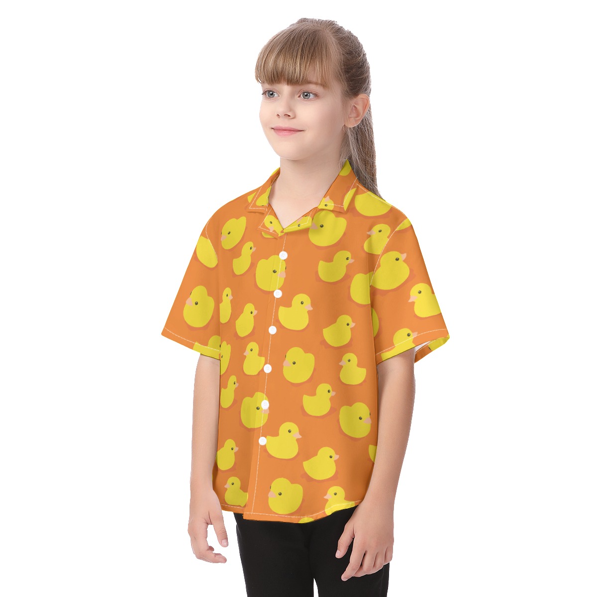Cute Rubber Duck Hawaiian Shirt For Kids