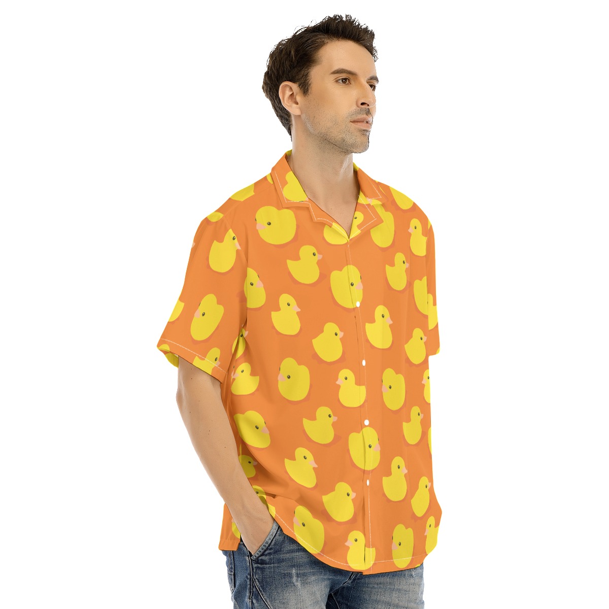 Funny Rubber Duck Orange Hawaiian Shirt