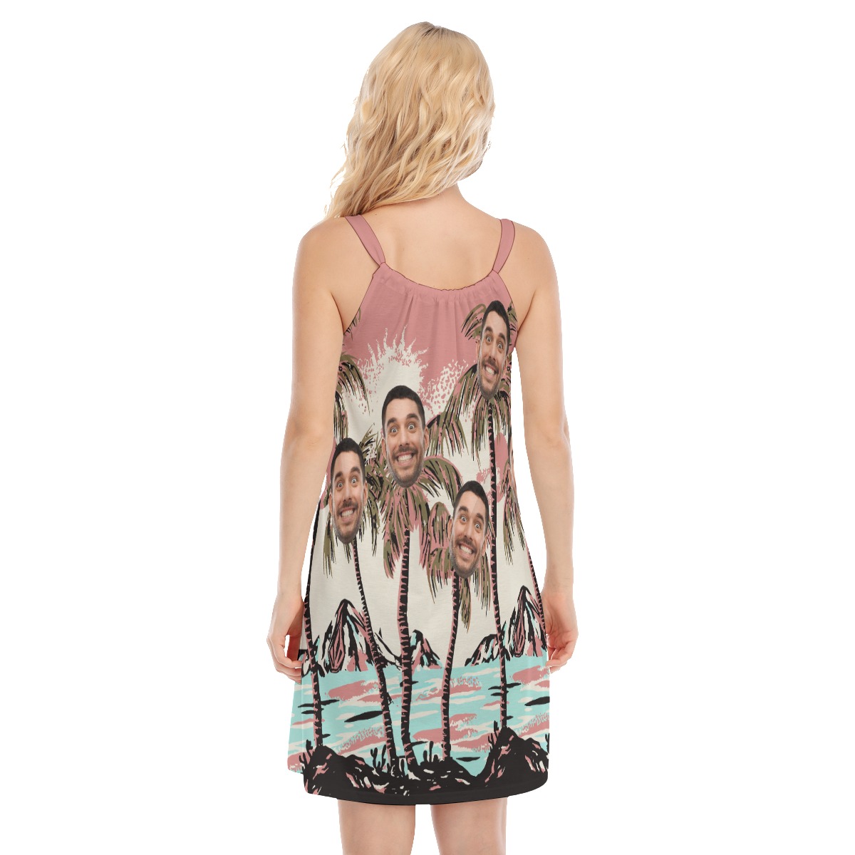 Custom Face Hawaiian Dress Palm Trees For Vacation