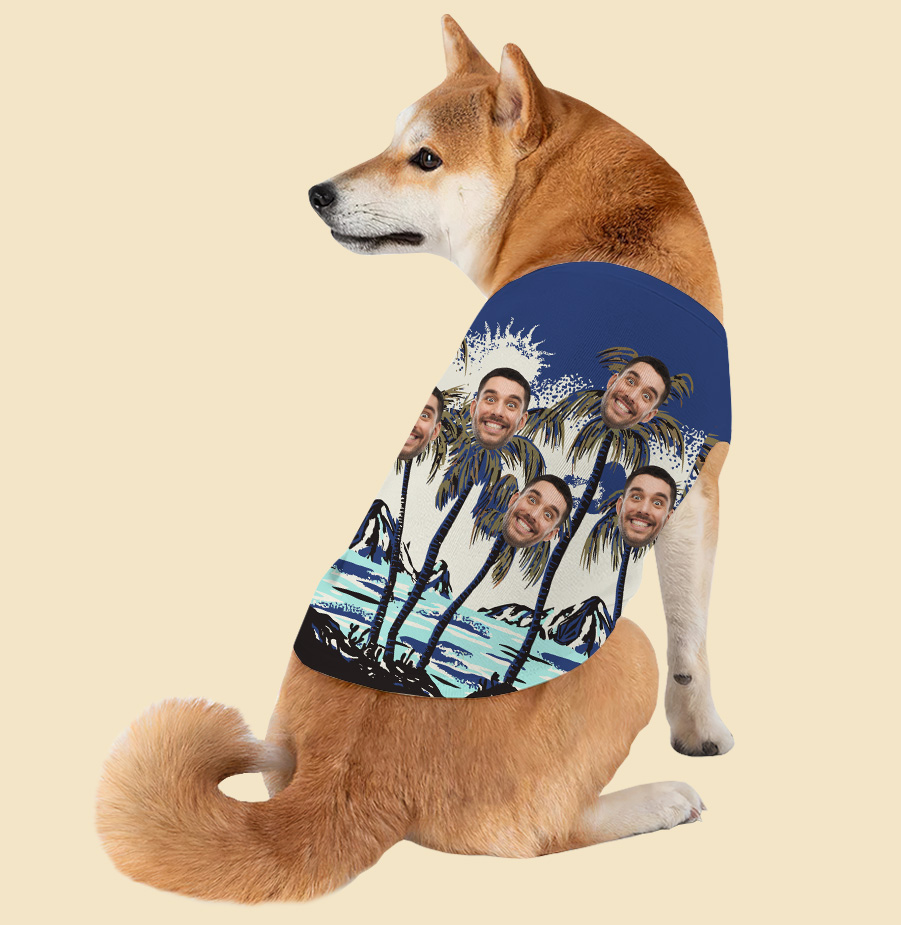Funny Custom Face Palm Trees Dog's Hawaiian Shirt - variant image 1