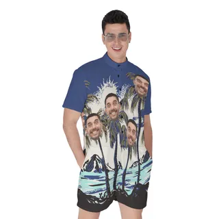 Funny Custom Face Palm Trees Romper For Men