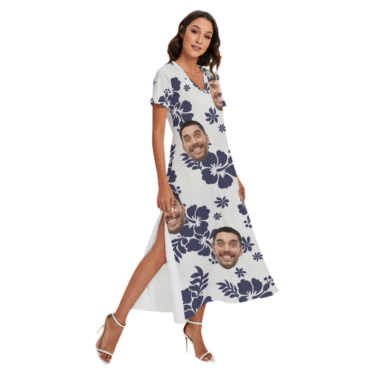 Women's Custom Your Faces Hawaiian Dress For Summer - variant image 1