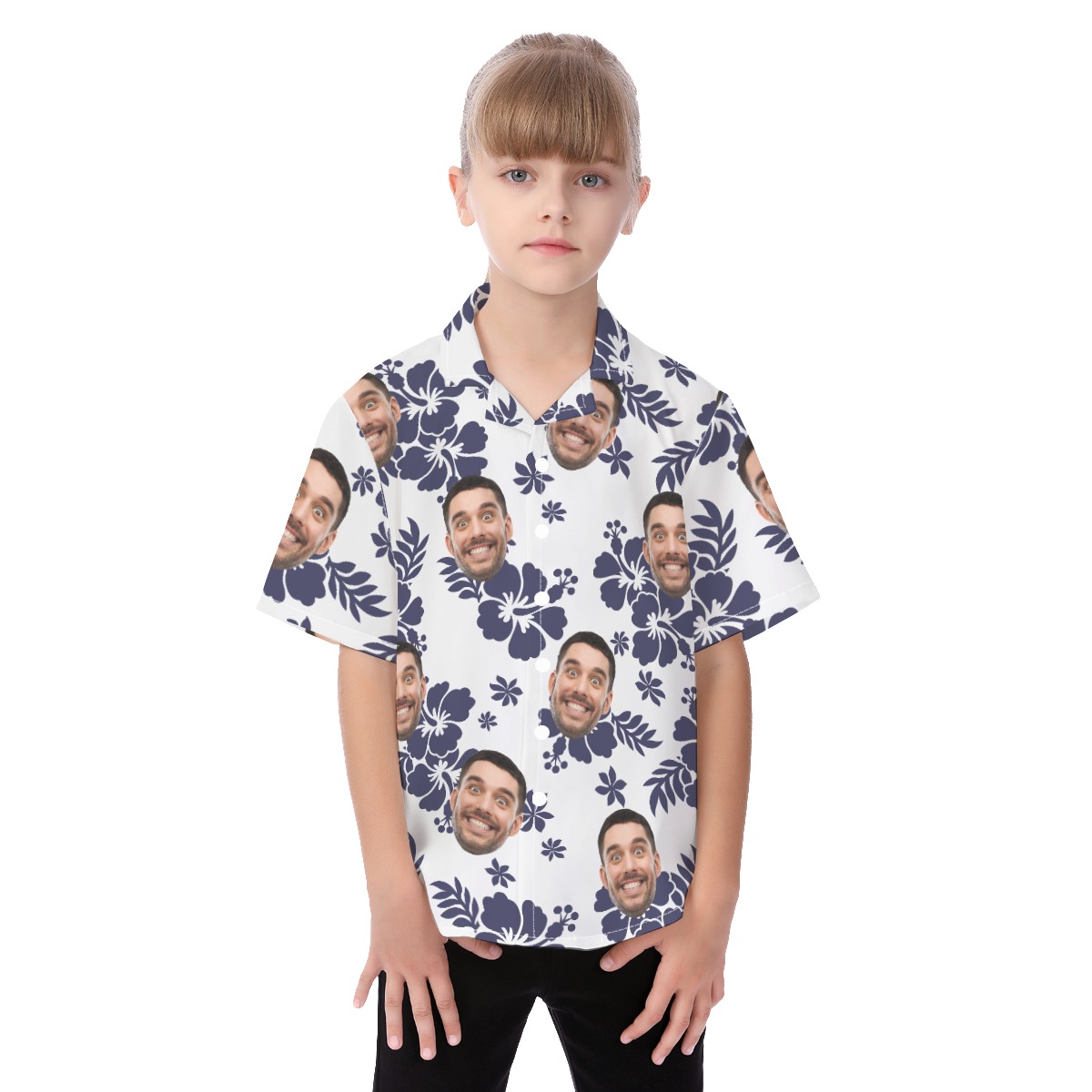 Personalized Aloha Shirt Kid's Custom Hawaiian Shirt With Face - variant image 1