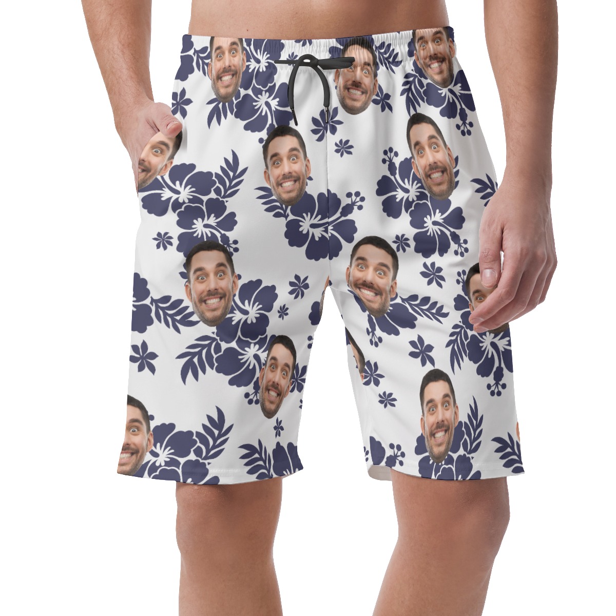 Men's Hawaiian Shorts With Faces Floral Print - variant image 1