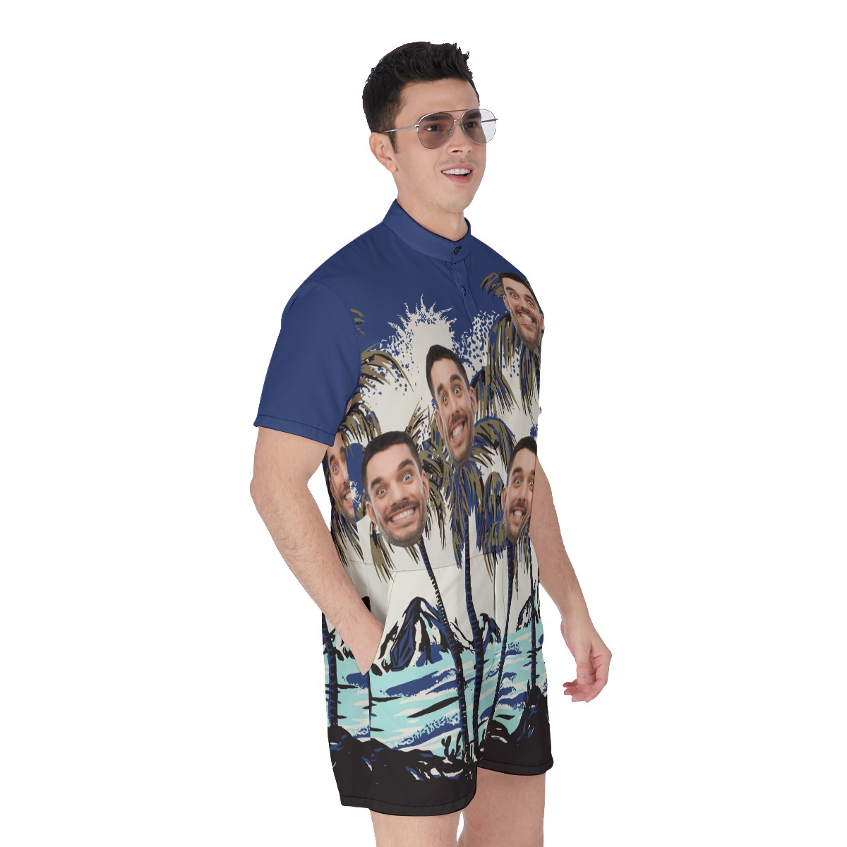 Funny Custom Face Palm Trees Romper For Men