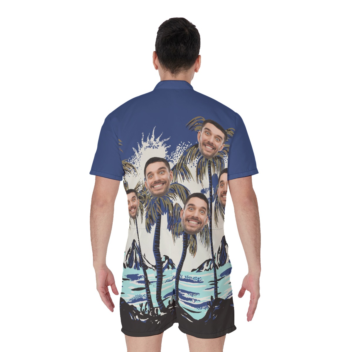 Funny Custom Face Palm Trees Romper For Men