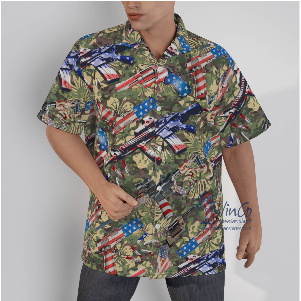 American Tactical Cotton Hawaiian Shirts For Men
