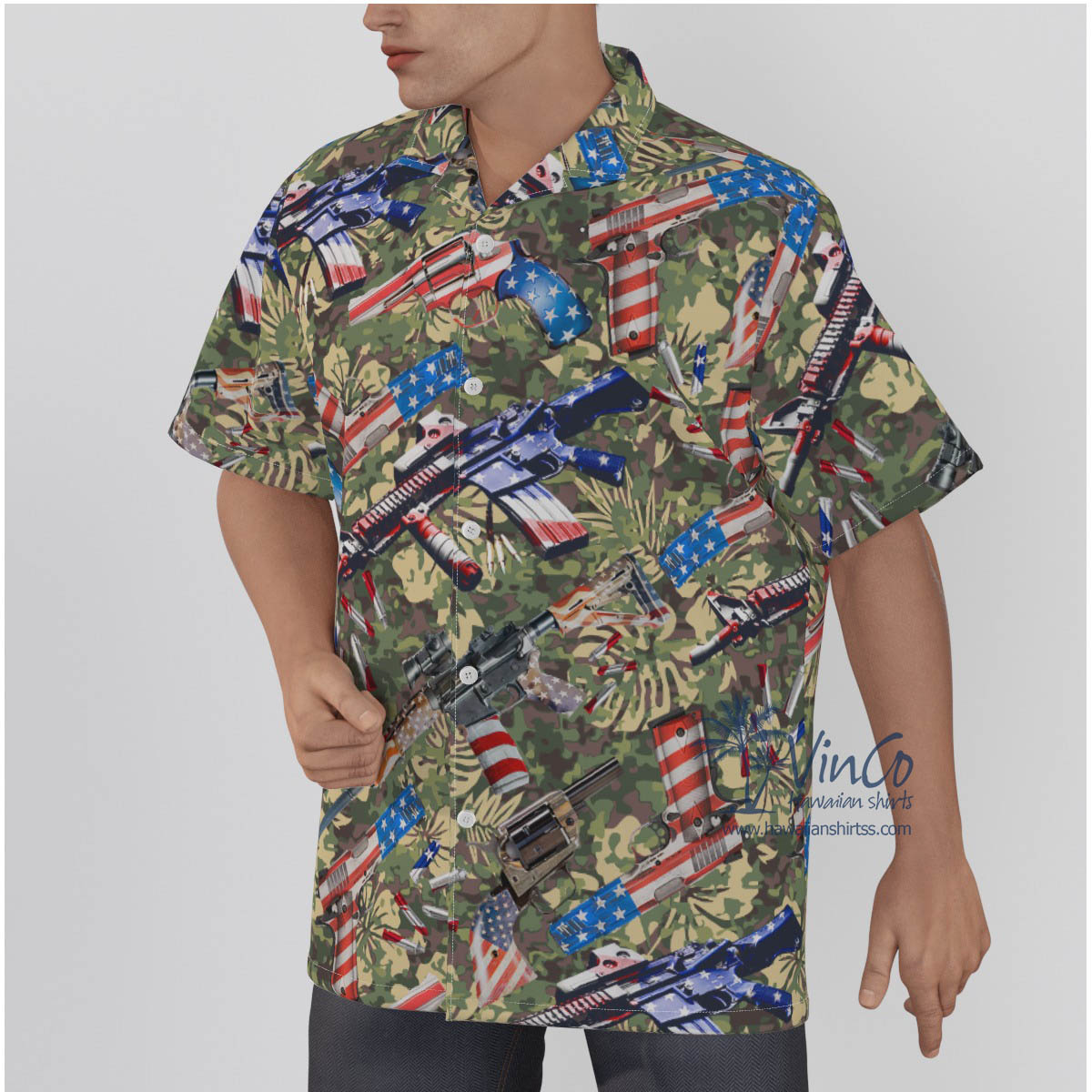 American Tactical Cotton Hawaiian Shirts For Men
