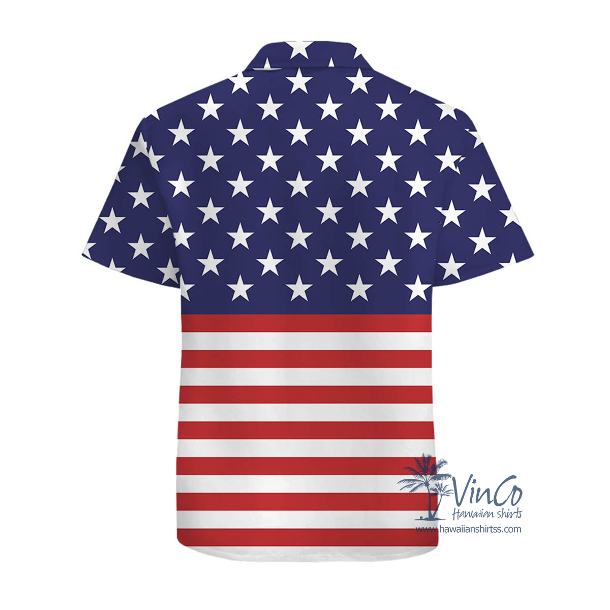 American Flag Cotton Hawaiian Shirt For Men