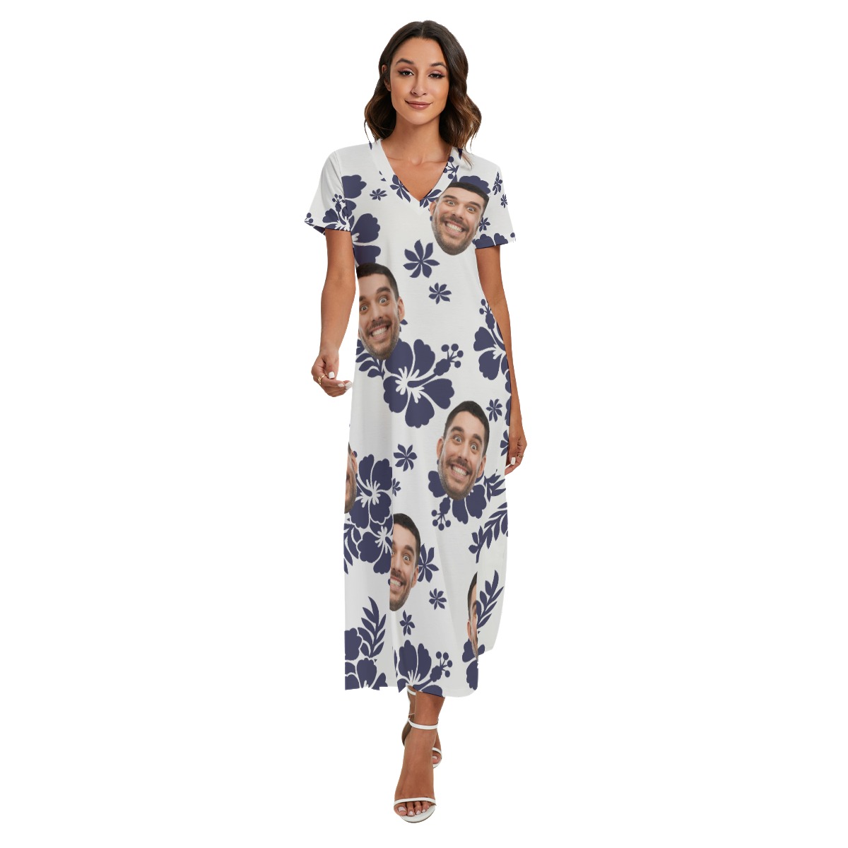 Women's Custom Your Faces Hawaiian Dress For Summer
