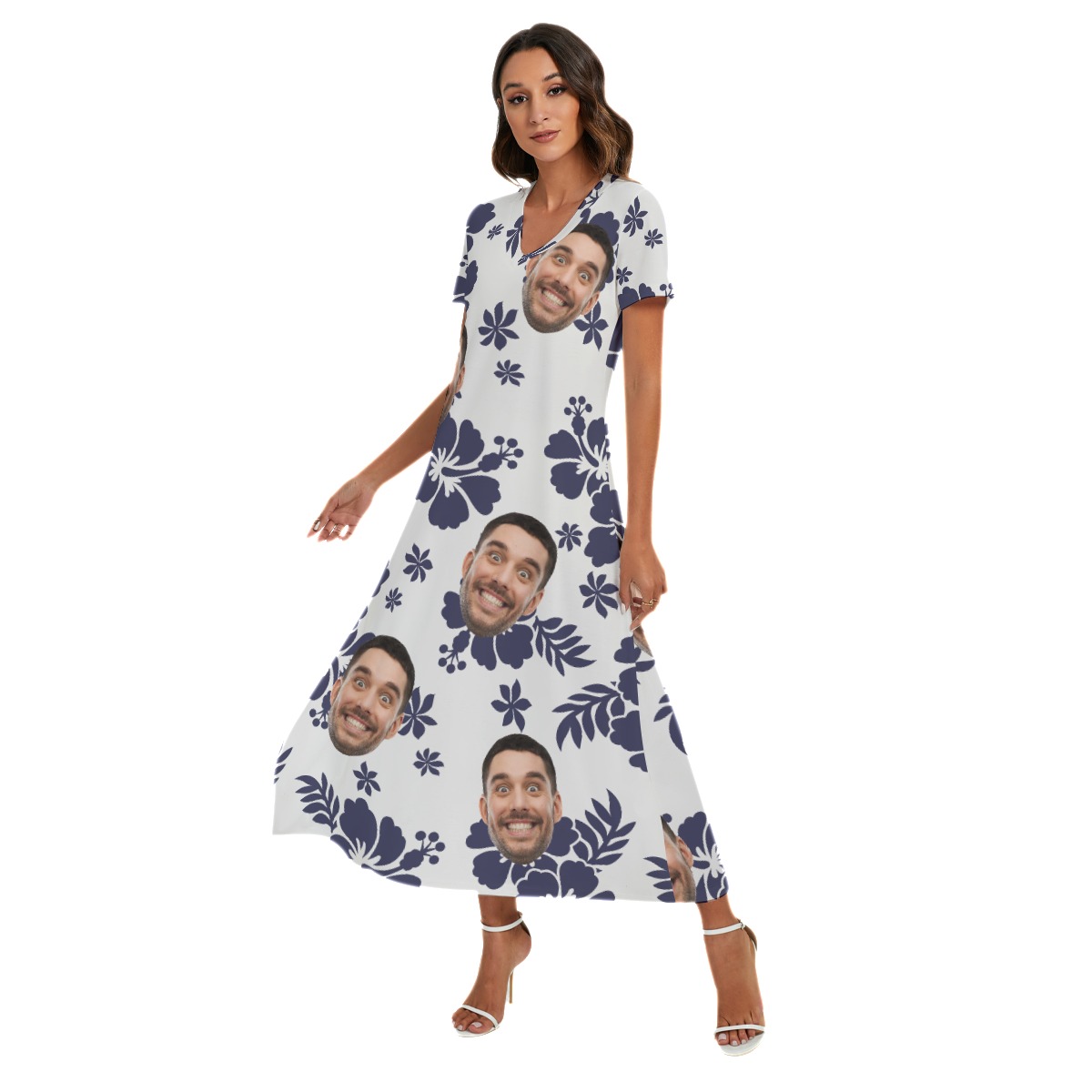 Women's Custom Your Faces Hawaiian Dress For Summer