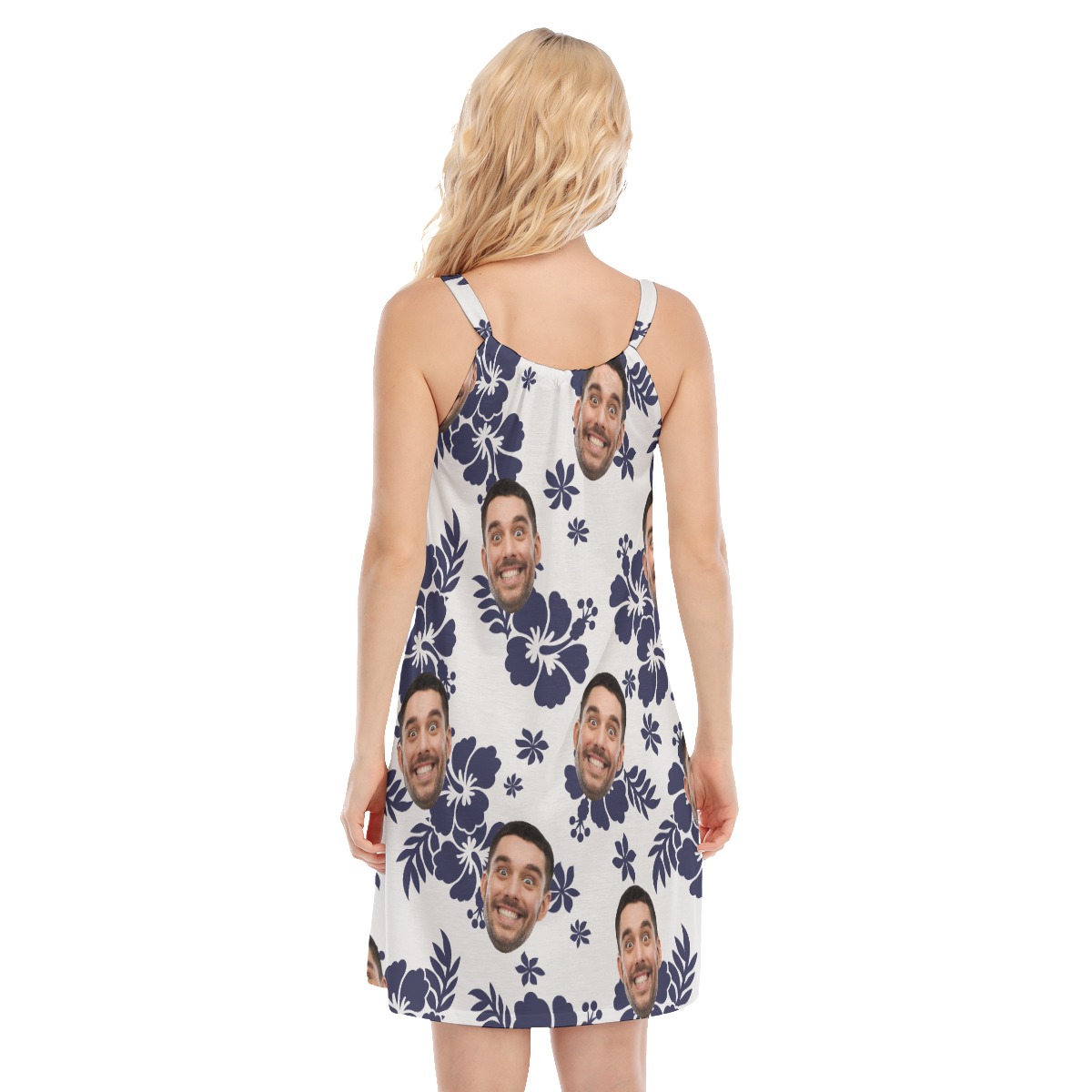 Floral Personalized Hawaiian Dress For Party With Custom Faces
