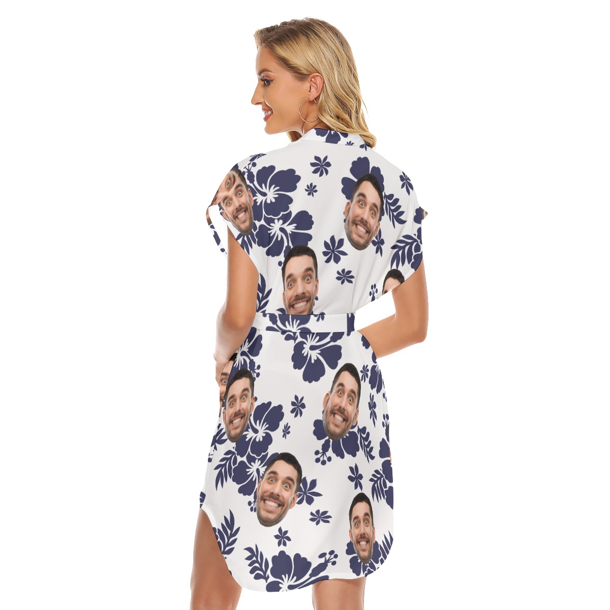 Personalized Faces Hawaiian Print Dresses For Vacation