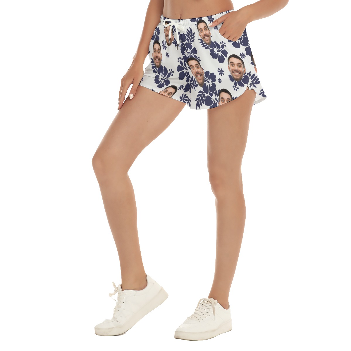 Floral Custom Faces Shorts For Women