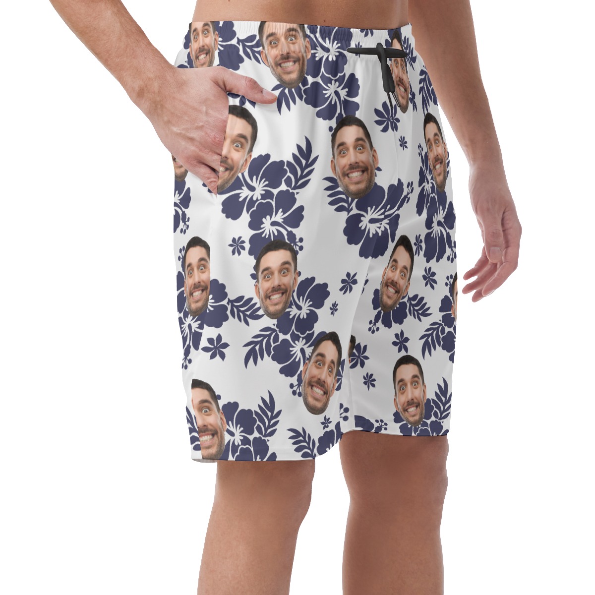 Men's Hawaiian Shorts With Faces Floral Print