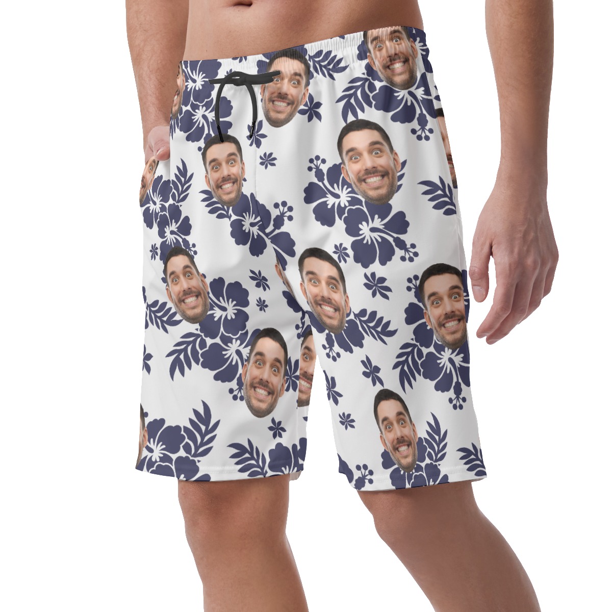 Men's Hawaiian Shorts With Faces Floral Print