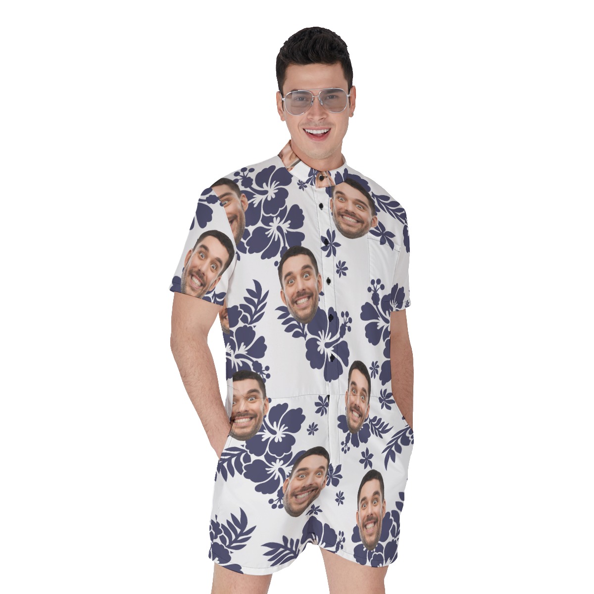 Custom Faces Personalized Short Romper For Men - variant image 1