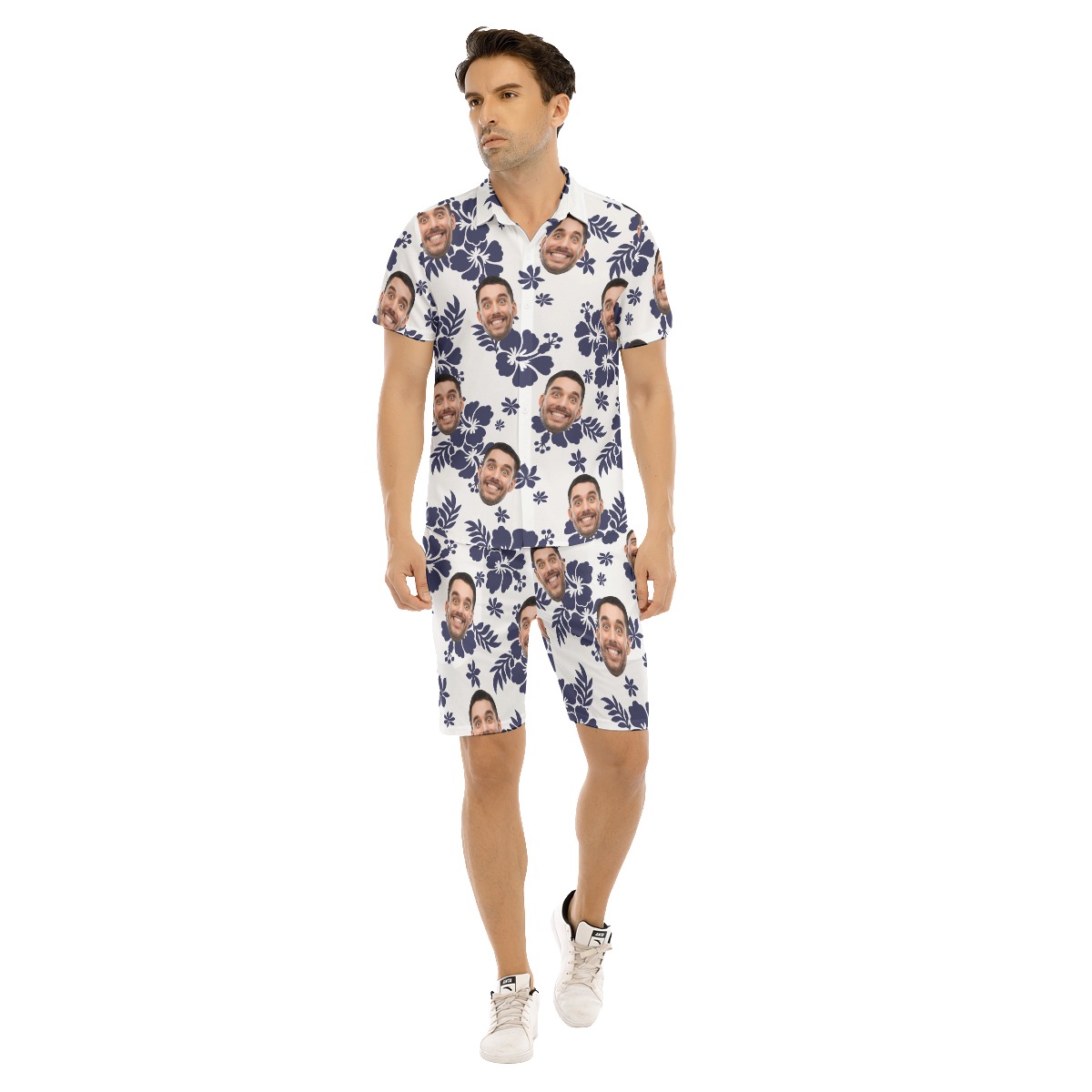 Men's Custom Aloha Shirt Shorts With Faces For Summer - variant image 1
