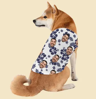 Dog's Hawaiian Shirt With Personalized Faces