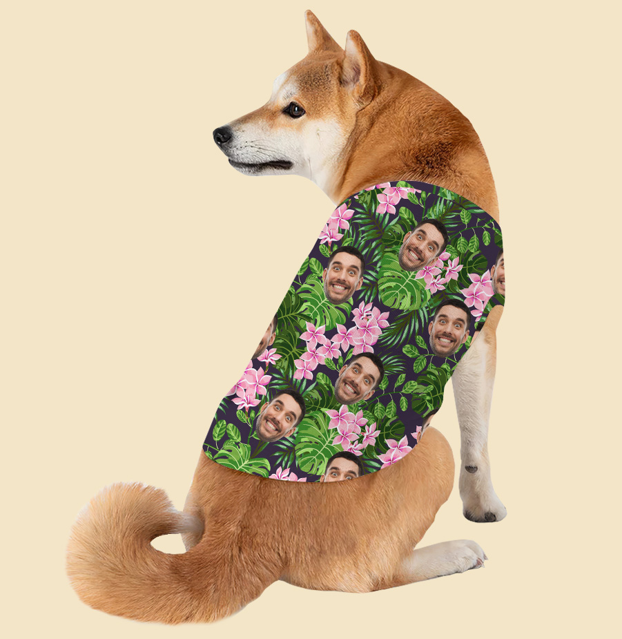 Custom Face Hawaiian Dog Shirt - variant image 1