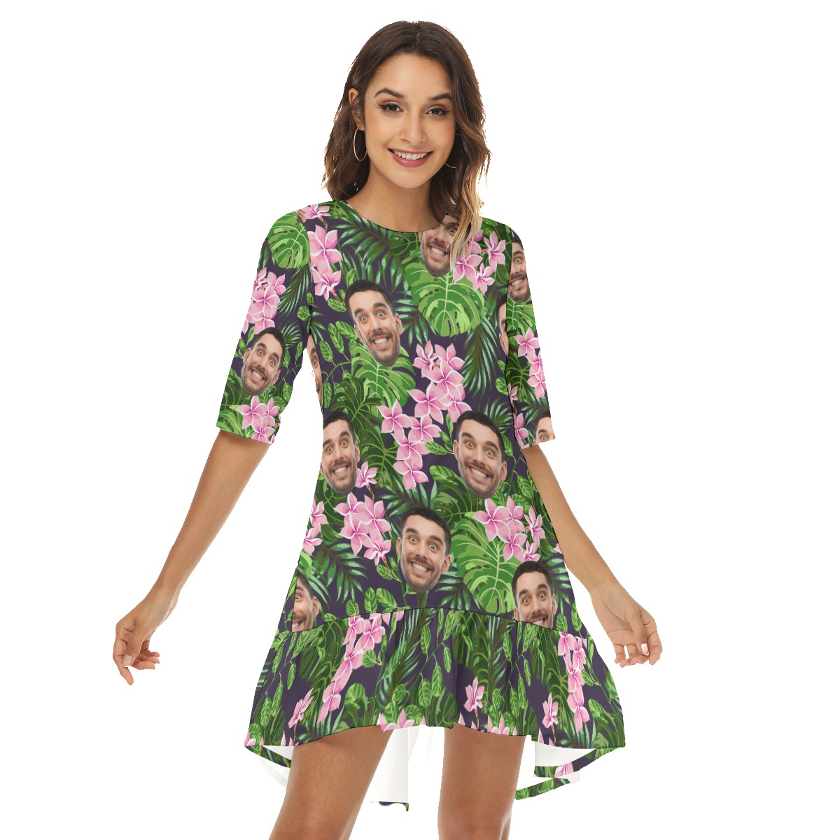 Women's Summer Hawaiian Dresses With Custom Faces - variant image 1