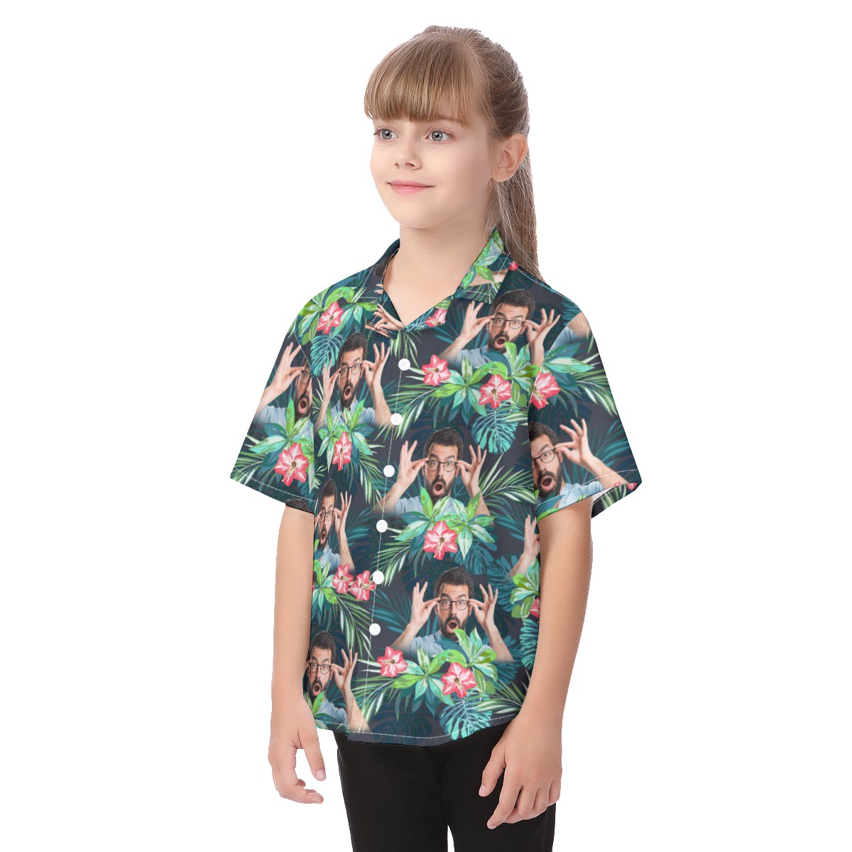 Custom Tropical Kid's Hawaiian Shirt With Face