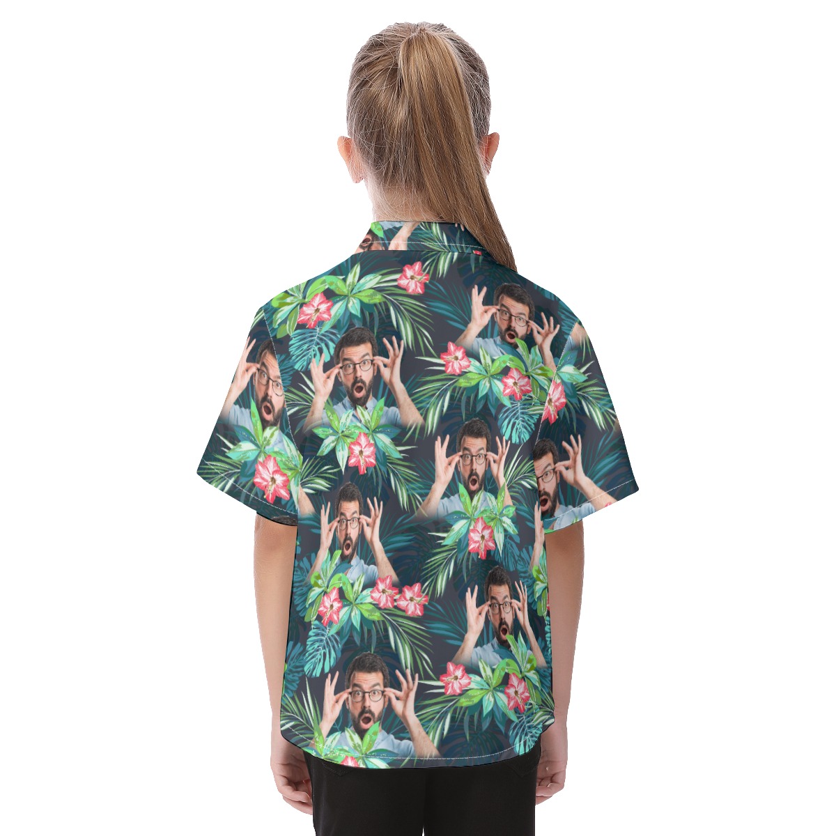 Custom Tropical Kid's Hawaiian Shirt With Face