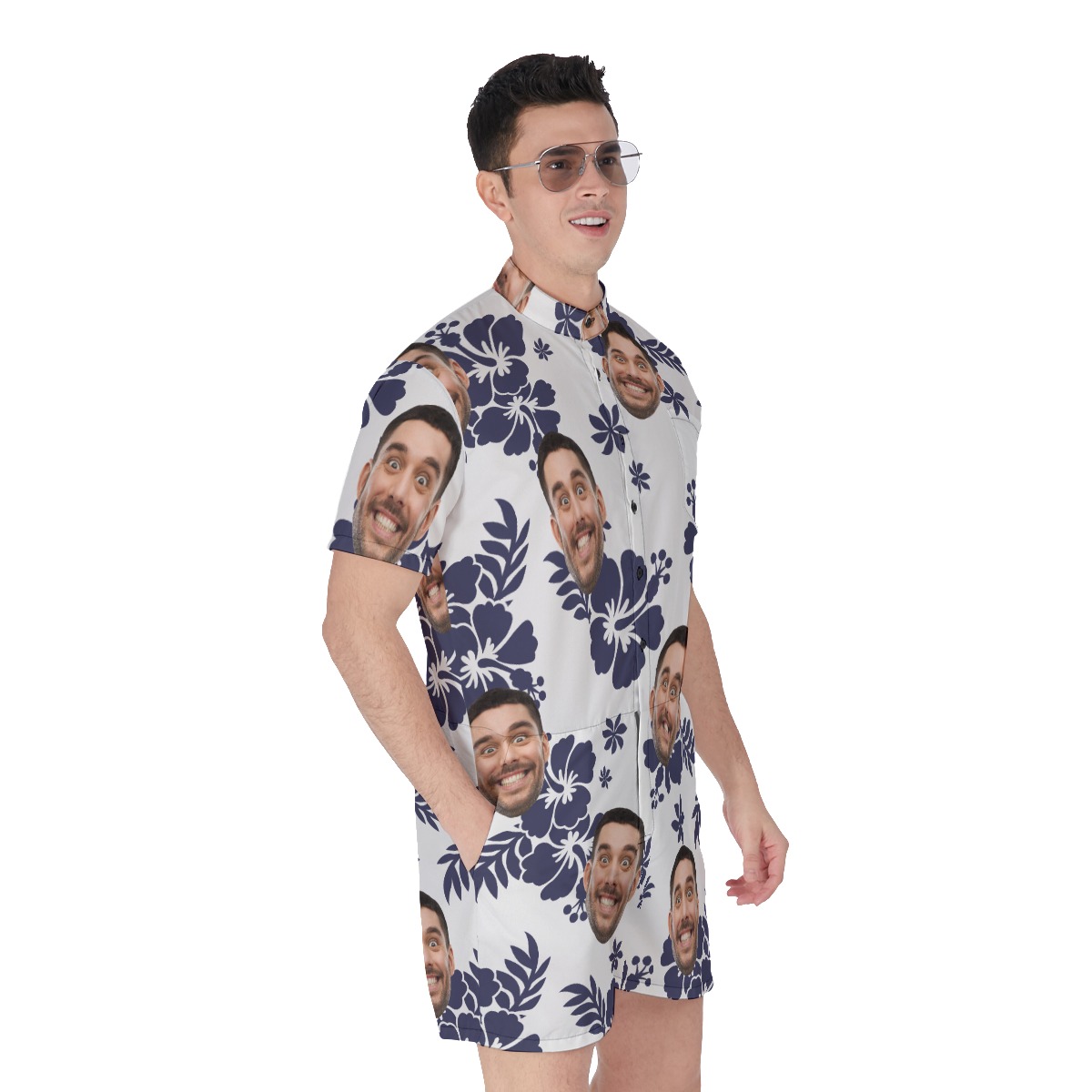 Custom Faces Personalized Short Romper For Men