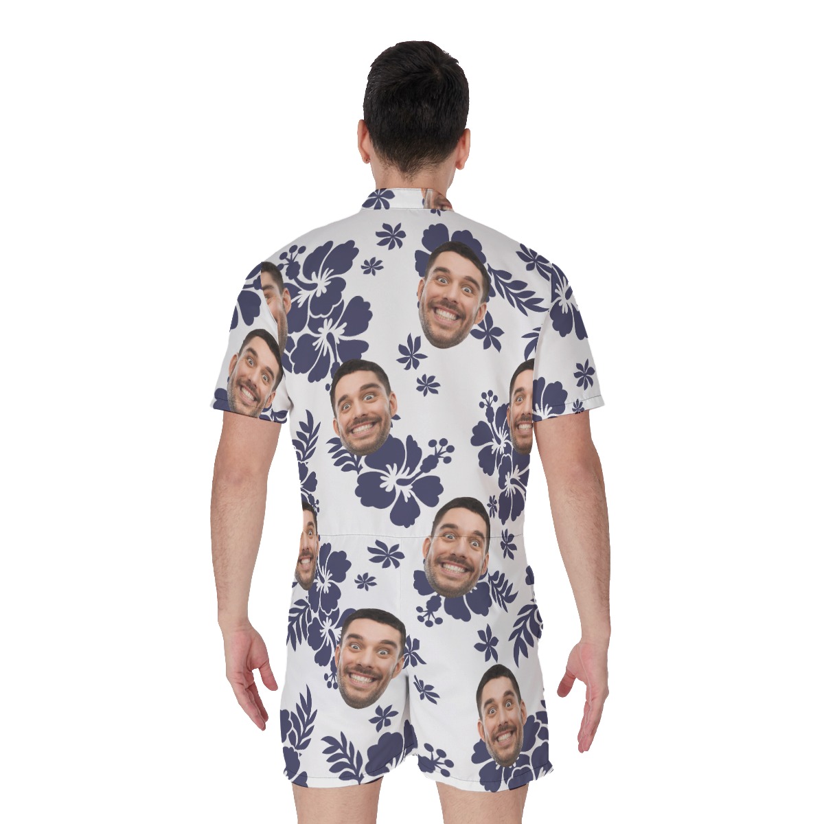 Custom Faces Personalized Short Romper For Men