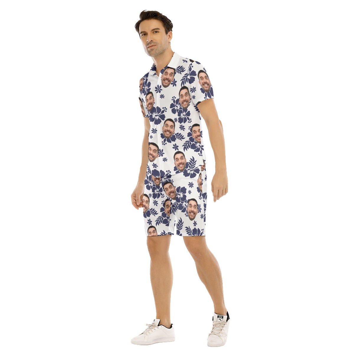 Men's Custom Aloha Shirt Shorts With Faces For Summer