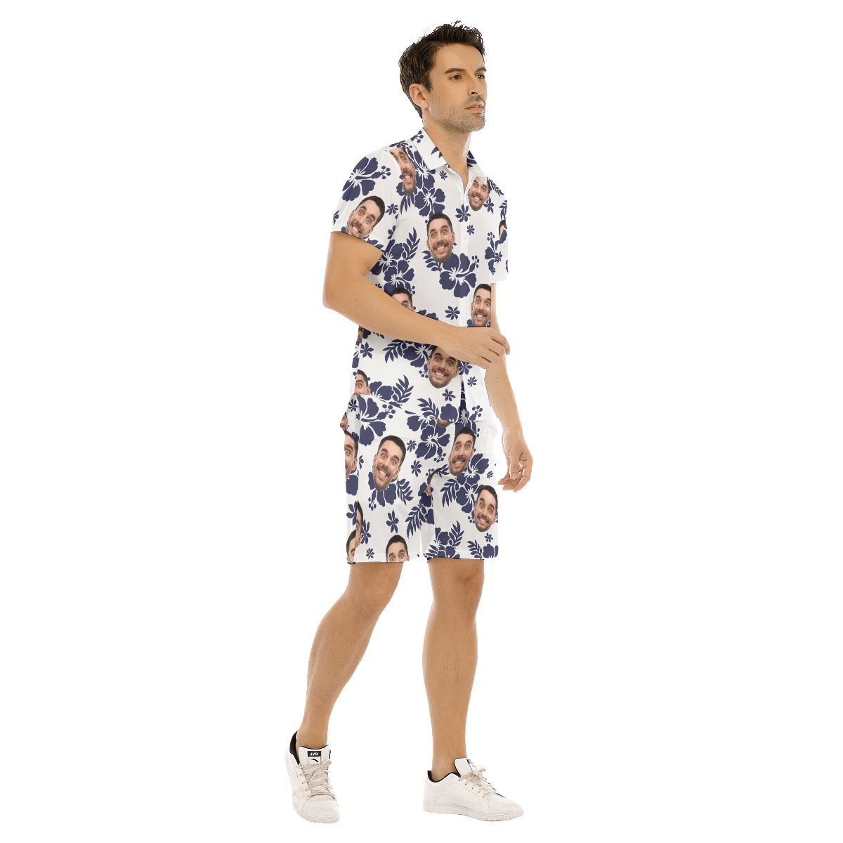 Men's Custom Aloha Shirt Shorts With Faces For Summer