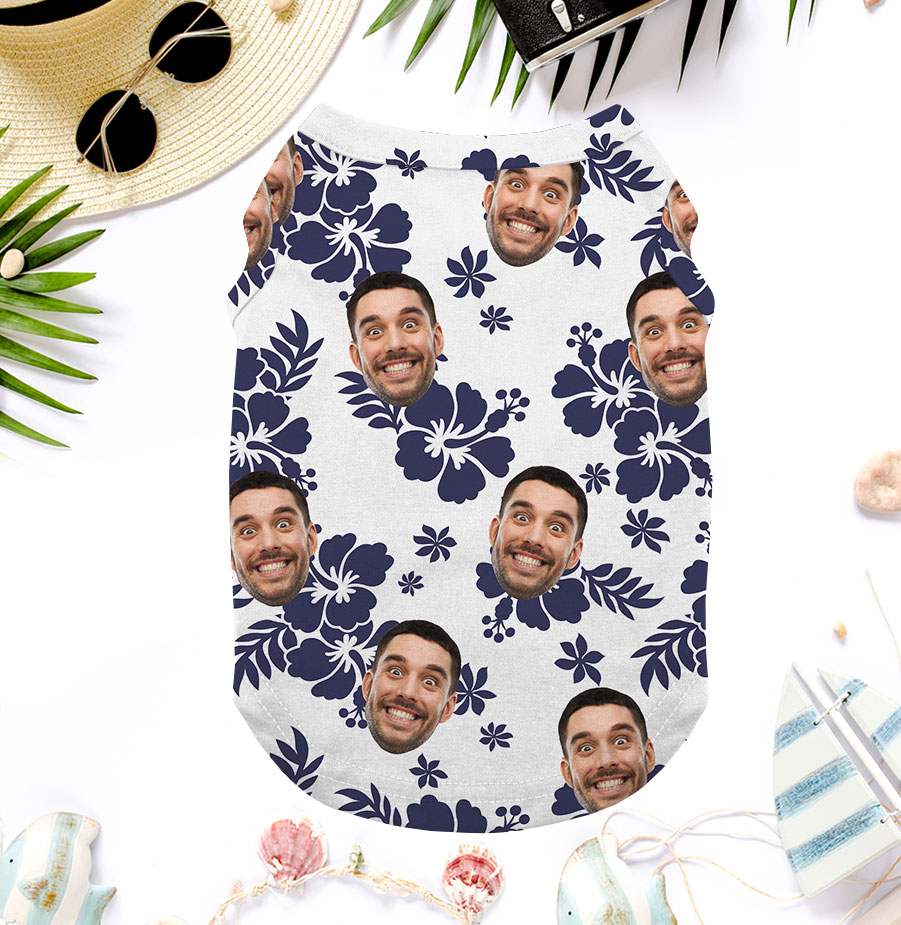 Dog's Hawaiian Shirt With Personalized Faces