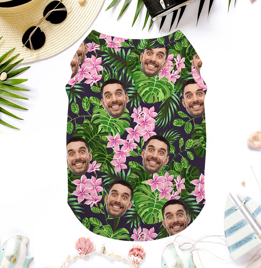 Custom Face Hawaiian Dog Shirt