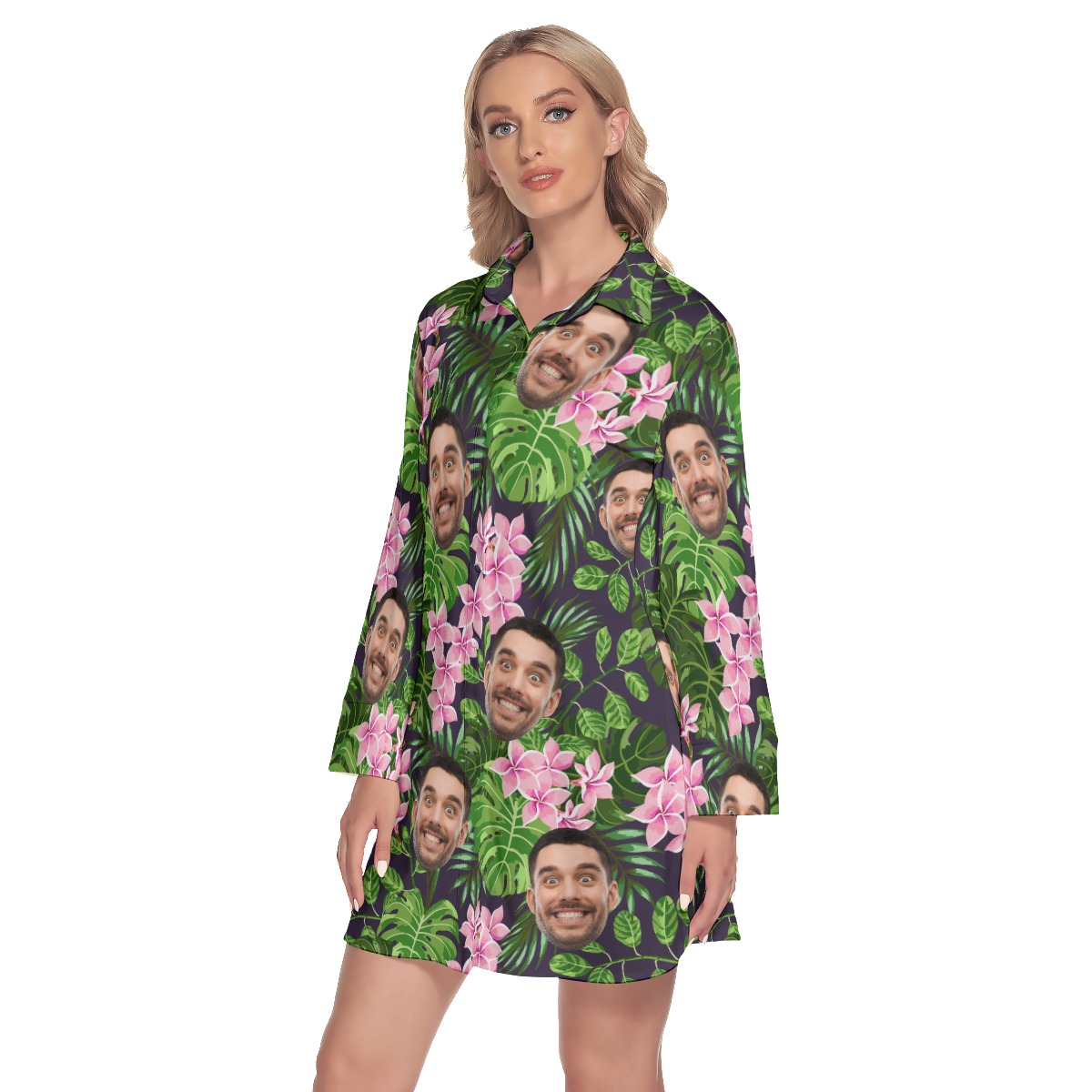 Custom Face Hawaiian Shirt Dress For Women