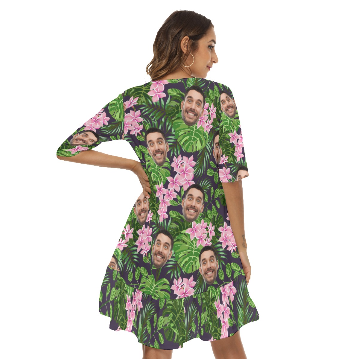 Women's Summer Hawaiian Dresses With Custom Faces